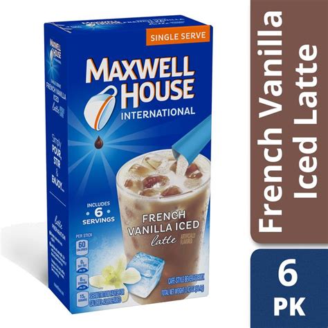 Maxwell House International French Vanilla Iced Latte Cafe-Style Beverage Mix, 6 ct - 3.42 oz ...