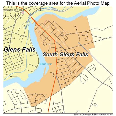 Aerial Photography Map of South Glens Falls, NY New York