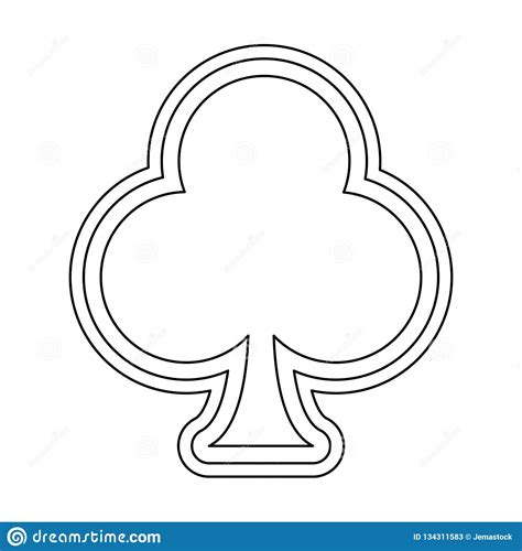 Shamrock Card Symbol in Black and White Stock Vector - Illustration of play, risk: 134311583