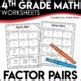 Factor Pairs Worksheets by Shelly Rees | TPT