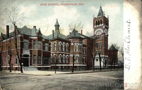 High School Evansville, IN Postcard