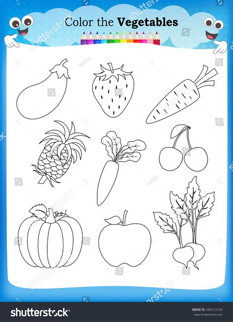 Worksheets On Fruits And Vegetables For Kindergarten