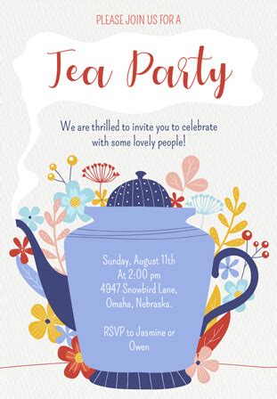 Fancy Tea Party Invitations