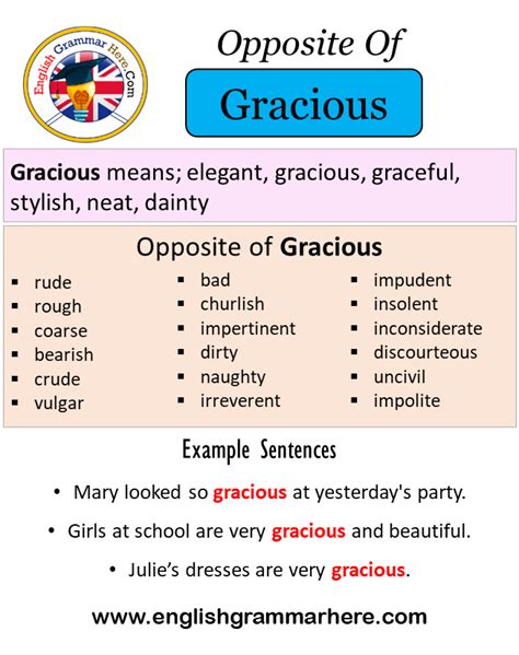 Opposite Of Gracious, Antonyms of Gracious, Meaning and Example ...