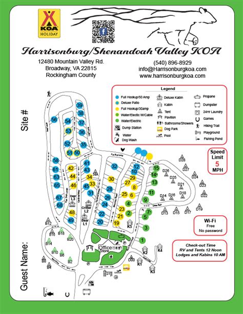 Campground Site Map | Shenandoah, Campground, Shenandoah valley