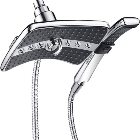 BRIGHT SHOWERS Dual Shower Head Combo Set, Handheld Showerhead Rainfall ...