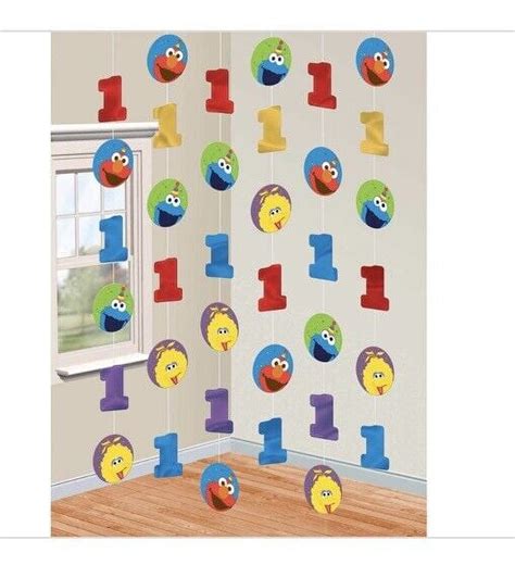 1st Birthday Elmo String Decorations 6 count Party Supplies Elmo Sesame Street Fun to be One ...