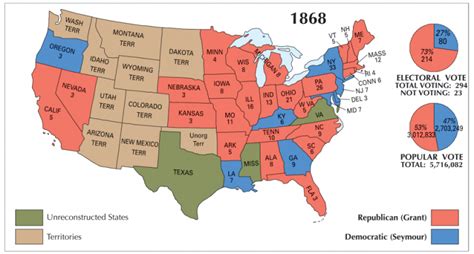 US Election of 1868 Map - GIS Geography