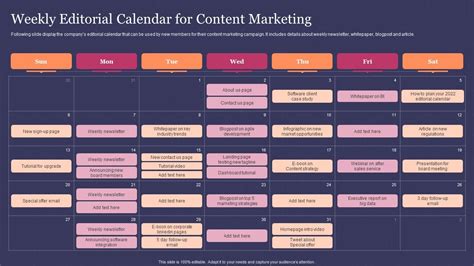 Weekly Editorial Calendar For Content Marketing Guide For Effective ...