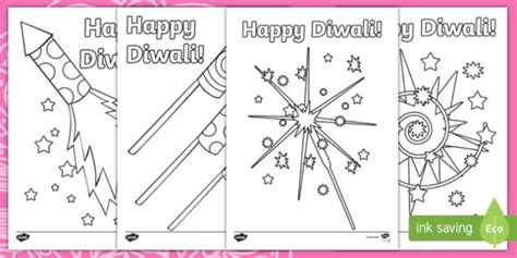 Diwali Fireworks Colouring Page