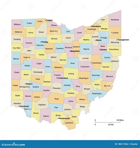 Ohio Counties Map Vector Illustration | CartoonDealer.com #18617356