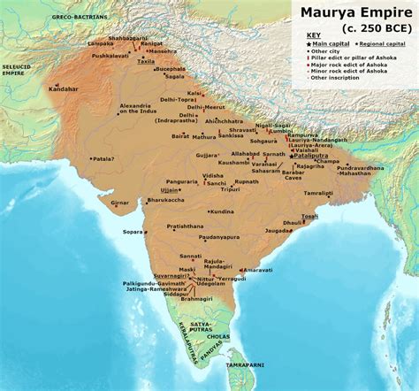 Maurya Empire Circa. 250 BCE [1200x1047] : MapPorn