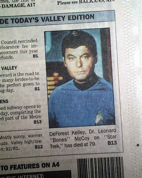 Death of Star Trek actor DeForest Kelley... - RareNewspapers.com