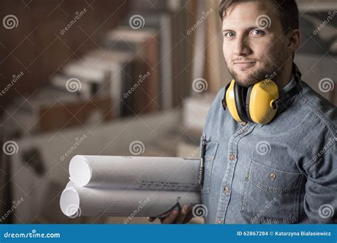 Joiner holding projects stock photo. Image of accuracy - 62867284