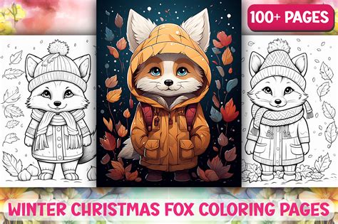 Christmas Winter Fox Coloring Pages -KDP Graphic by Kohinoor Design ...