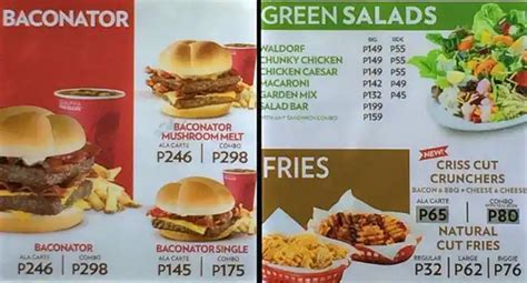 Wendy's Menu, Menu for Wendy's, Bonifacio Global City, Taguig City ...