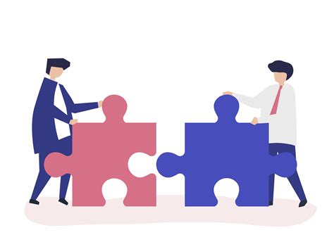 Colleagues connecting jigsaw pieces together - Download Free Vectors, Clipart Graphics & Vector Art