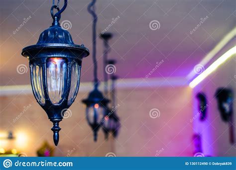 Multiple Forged Lamp from the Ceiling Stock Photo - Image of vintage, bulb: 130112490