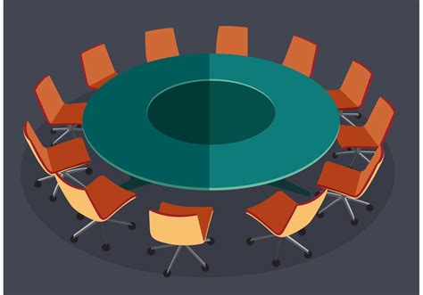 Round Table Meeting Vector - Download Free Vector Art, Stock Graphics & Images