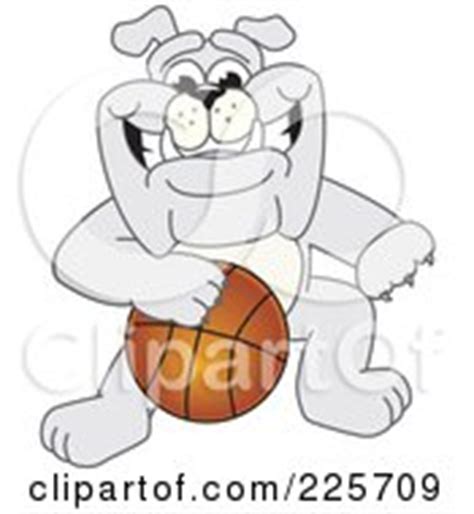 Gray Bulldog Mascot Reaching Up And Grabbing A Basketball Posters, Art Prints by - Interior Wall ...