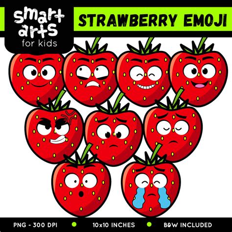 Strawberry Emoji Clip Art - Educational Clip Arts and Bible Stories