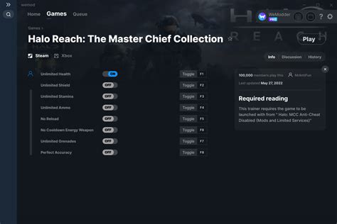 Halo Reach: The Master Chief Collection Cheats and Trainer for Xbox - Trainers - WeMod Community