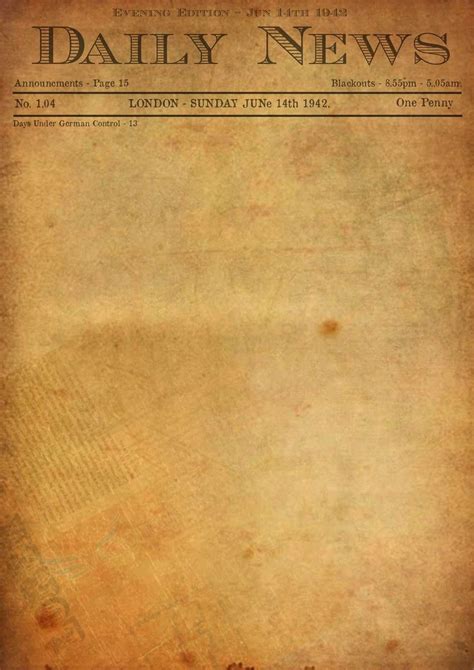 Blank Old Newspaper Template - CUMED.ORG