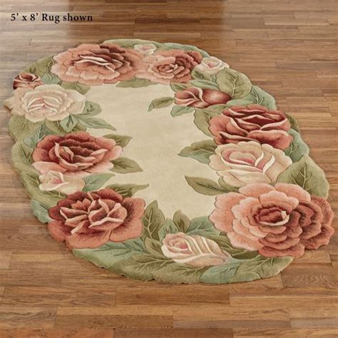 Garland Rose Sculpted Floral Oval Rugs