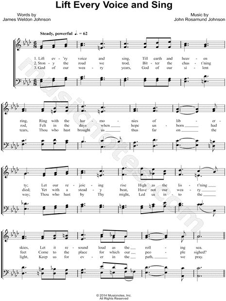 John Rosamond Johnson "Lift Every Voice and Sing" SATB Choir A Cappella ...