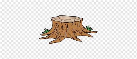 Tree stump, tree, root, cartoon, wood png | PNGWing