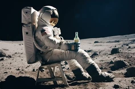 An Astronaut Drinks Some Beer on the Planet. Generative AI Stock Illustration - Illustration of ...