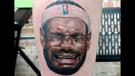 Man tattoos LeBron James’ crying face on his leg | wqad.com