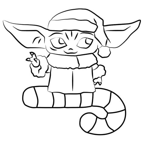 Baby Yoda on Christmas coloring page - Download, Print or Color Online ...