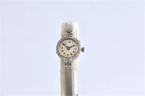 1920’s Platinum and Diamond Cocktail Watch by Vertex on a solid 18k ...