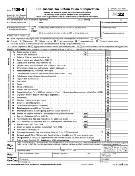 Form 1120s Due Date 2023 - Printable Forms Free Online