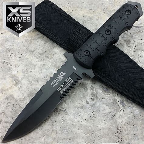 9" Navy SEALs Tactical Combat Bowie Knife w/SHEATH Military Fixed Blade ...