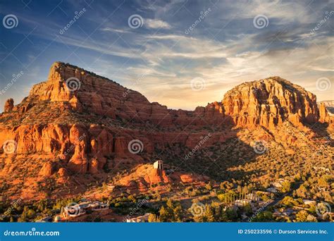 Aerial View of Chapel of the Holy Cross in Sedona, Arizona Stock Photo ...