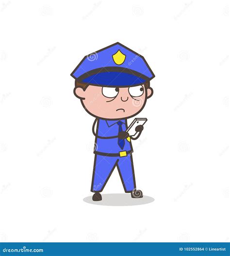 Cartoon Inspector Chatting on Mobile Vector Stock Illustration - Illustration of manager, work ...