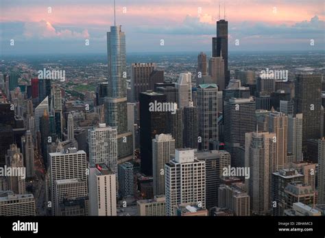 Chicago downtown office towers photographed from John Hancock ...