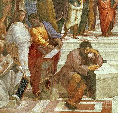 The School of Athens, detail of the figures on the left hand side Painting by Raphael - Pixels