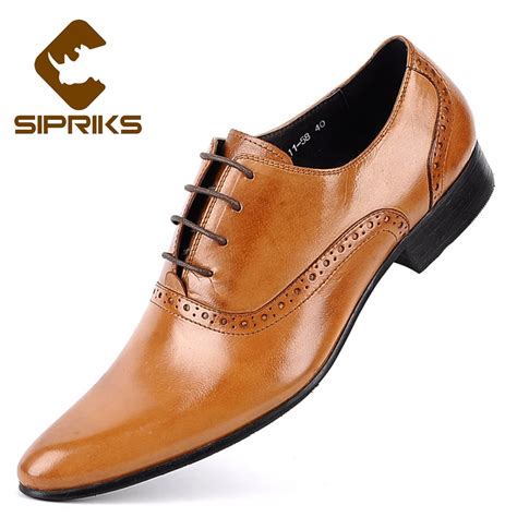 Sipriks Pointe Toe Light Brown Oxford Shoes For Men Elegant Mens Formal Leather Shoes Burgundy ...