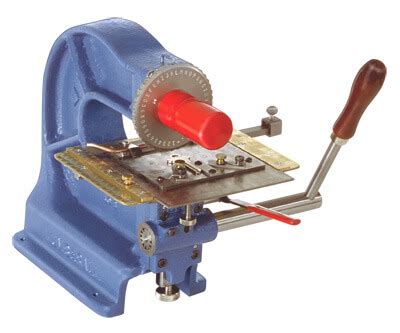 Metal Marking Machines: Model 40B Stamping Machine stamps numbers and letters on metal plates ...