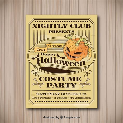 Free Vector | Classic halloween poster with vintage style