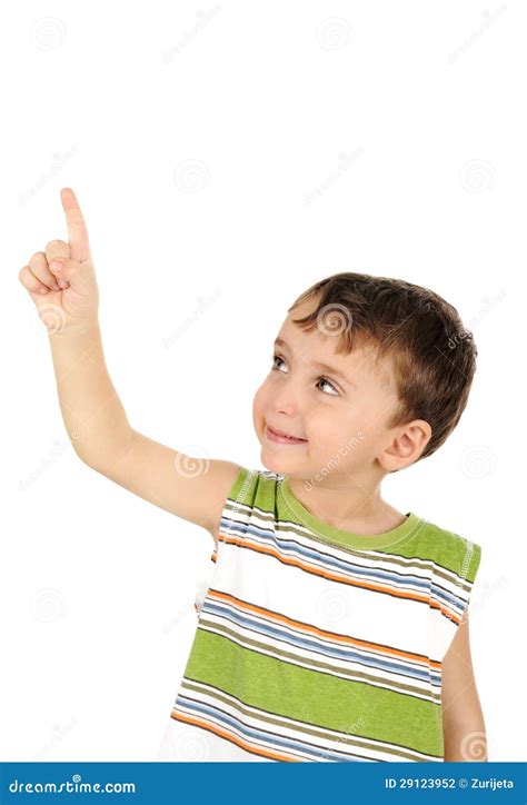 Cute Kid Looking And Finger Pointing Stock Photography - Image: 29123952