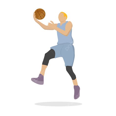 Basketball Player Lay Up Flat Illustration, Basketball, Sport, Illustration PNG and Vector with ...