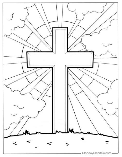 Christian Cross Clip Art Free Coloring Pages