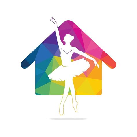 Ballet dancer and home vector logo design. Logo design for ballet school and dance studio ...