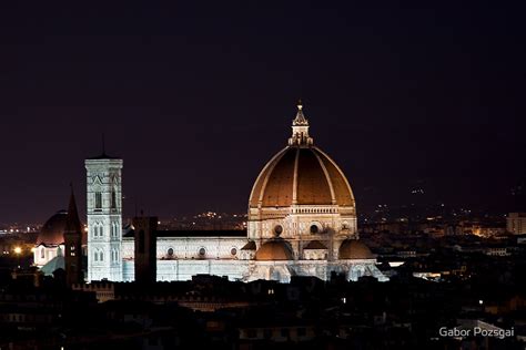 "Florence Duomo by night" by Gabor Pozsgai | Redbubble