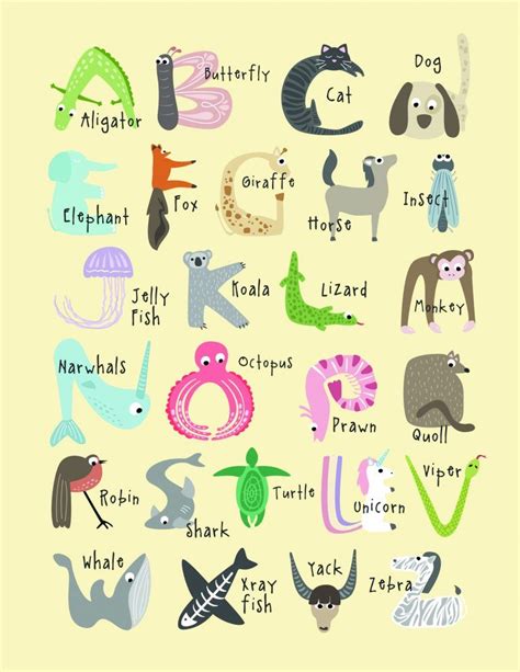 Free, Cute And Educational Animal Alphabet Printables | Animal alphabet ...