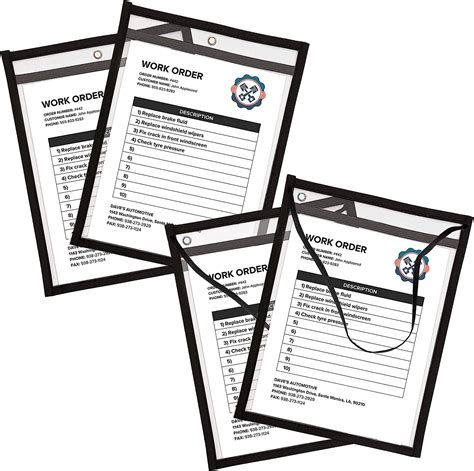 Amazon.com : Job Ticket Holders 9x12 (30 Pack) - Bundle - 2 Pack - Dry Erase Document Holder ...